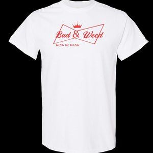 Funny T shirt Budweiser Parody "Bud N weed" Adult sz:   S-3XL  white color
